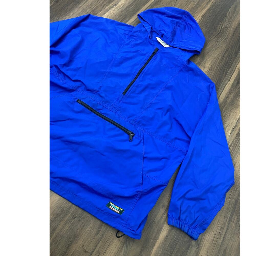 VTG 90s Men L.L. Bean USA 1/2 zip nylon anorak lightweight pullover windbreaker - Picture 2 of 4